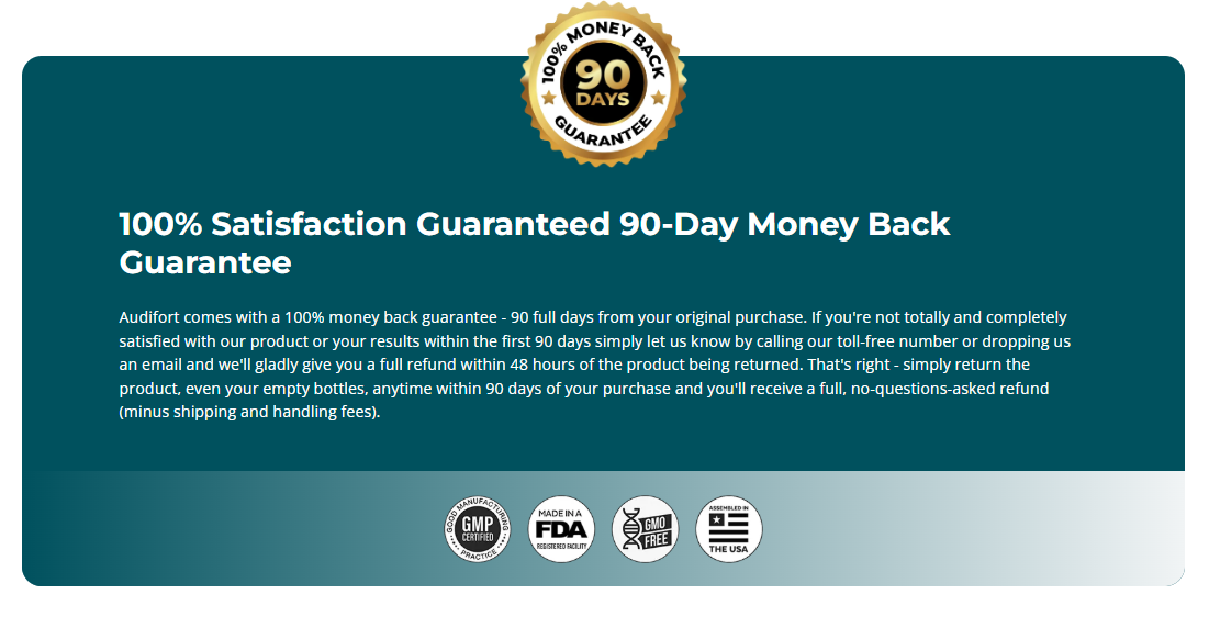 Audifort 90 day money back guarantee